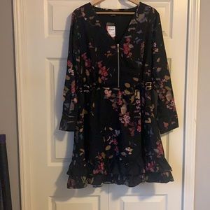 NWT! Black and Floral City Chic Tunic Dress